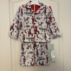 New Dr. Seuss The Grinch 2 Piece Christmas Pajama Sleep Set Toddler PJs Size 18M